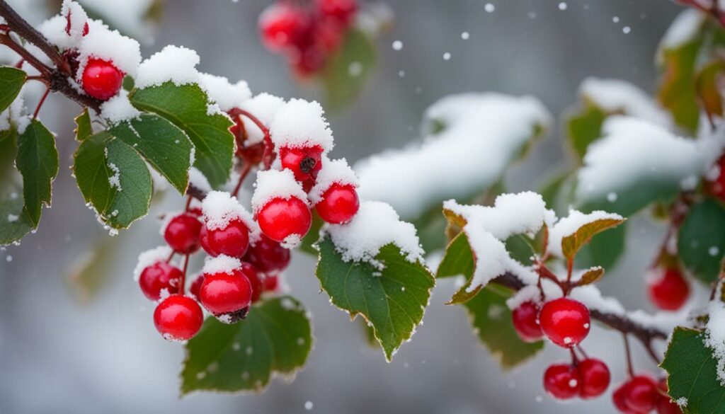 Scheinbeere winterlicher beeren- und blattschmuck